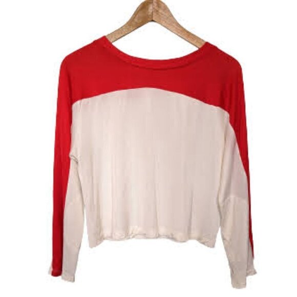 Rag & Bone Boxy Red and White Colourblocked Top - Picture 1 of 11